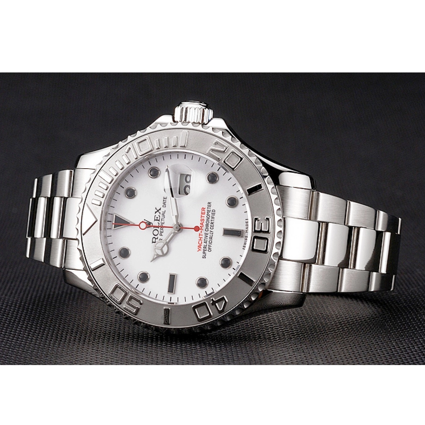 AAA replica watch White Case Yacht-Master Stainless And Dial Bracelet Rolex Steel 0729